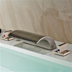 Brushed Nickel Waterfall Bathroom Faucet